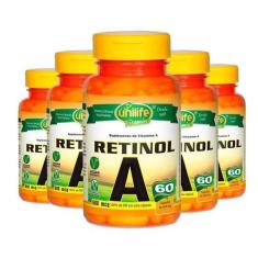 Imagem de Kit 5 Vitamina A Retinol 60 Cápsulas Unilife