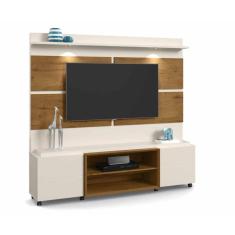 Imagem de Home Theater Bless Off White com Madero Canela - Lukaliam Móveis