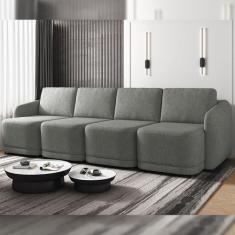 Imagem de Sofá Cama Modulado Retrátil E Reclinável Decorativo Varsóvia 316cm Lin