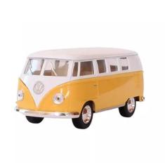 Imagem de Vw Kombi Nacional Metal 1962 Kinsmart 1:32 Amarelo