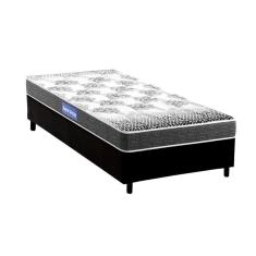 Imagem de Cama Box Solteiro: Colchão Espuma Probel Guarda Costas Resistente + Base Crc Courano Black(88X188)