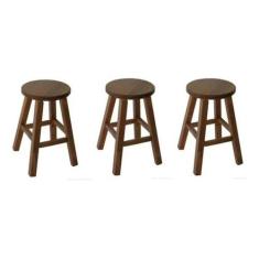 Imagem de kit 3 Banqueta Media Hardman Padrão Nogueira  Assento Redondo - Hardma