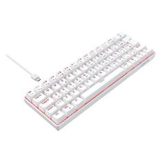 Imagem de Teclado Gamer Mecanico Hyrax Thunder Hck61, Abnt2, Branco, Switch Vermelho - Hck61w-Red-Led
