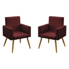 Imagem de Kit 2 Poltronas Vega Sued Bordô Aradecor