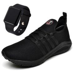 Imagem de Tênis Esportivo Academia Corrida Caminhada Passeio Macio Leve Unisex Kit Relógio Digital-Masculino