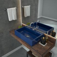 Imagem de Kit Cuba RT55 com Torneira 1198 Metal e Válvula Click 1 Polegada G Compace  Escuro