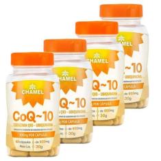 Imagem de Coenzima Q10 Ubiquinona 100Mg  Chamel  4 Frascos De 60 Cápsulas