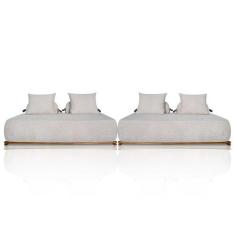 Imagem de Sofá 6 Lugares Ilha 2 Módulos 200cm Viero S06 Bouclê Bege - Mpozenato