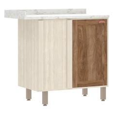 Imagem de Balcão Canto Reto de Cozinha com Tampo 95 cm 1 Porta de abrir 1 Prateleira Sofia Luciane Móveis