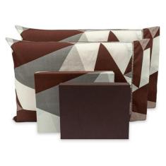 Imagem de Lençol Super King 4 Pçs C/ Ponto Palito Percal 180 Fios - Estampado 80