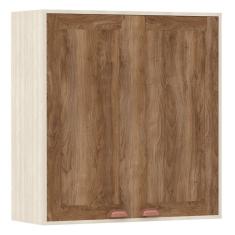 Imagem de Armário Aéreo de Cozinha 80 cm 2 Portas de abrir 2 Prateleiras Sofia Luciane Móveis