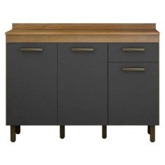 Imagem de Balcão De Cozinha São Luís Cinamomo Grafite - Valdemóveis