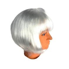 Imagem de Peruca Curta Lisa Sintética Com Franja Branca 25Cm Fantasia