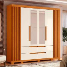 Imagem de guarda-roupa casal com espelho doble 4 pt 4 gv cinamomo e off white