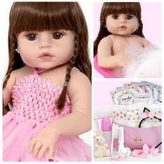Imagem de Boneca Bebê Reborn Menina Bailarina Coelhinha + 22 Itens - Cegonha Reb