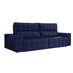 Imagem de Sofá 4 Lugares Retrátil e Reclinável Barcelona Veludo Azul