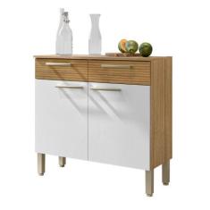 Imagem de Balcão De Cozinha Com 2 Portas Nantes Freijó Supremo Ripado - Mais De