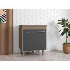 Imagem de Balcão De Cozinha Ambiente Barcelona 70cm Carvalho Grafite  Poliman