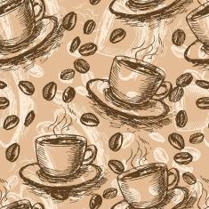 Imagem de Papel De Parede Adesivo Lavável Xícaras De Café Retro 15M
