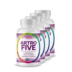 Imagem de 4x Artrofive Colágeno Tipo II, Cálcio, Magnésio, Vitamina D3 e Vitamina K2 60 Caps de 500mg Nataly