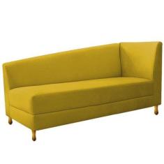 Imagem de Recamier Divã Valéria 160cm Lado Esquerdo Suede Amarelo - Amarena Móve