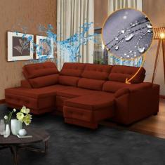 Imagem de Sofá Retrátil 5 Lugares Canto Chaise Impermeável Direto De Fábrica 250