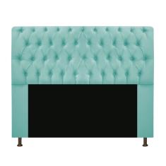 Imagem de Cabeceira Estofada Lady 140 cm Casal Com Capitonê  Suede  Tiffany - Amarena Móveis