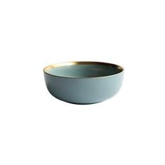 Imagem de JLXZHOME Gold Rim pratos de cerâmica para bife ocidental, pratos domésticos, prato criativo de porcelana, frutas, sobremesa, tigela grande 