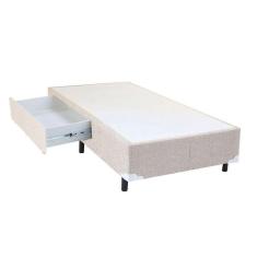 Imagem de Cama Box Solteiro Americano com Gaveta Suede Bege - 096X203