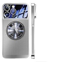 Imagem de Capa magnética de dissipação de calor para iphone 13 11 12 14 15 pro max lente de vidro de malha galvanizada ampliar capa de telefone, prata, para iphone 11
