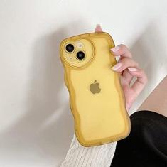 Imagem de Capa de silicone macia ondulada transparente para iPhone 14 13 12 11 Pro Max X XR XS 8 7 Plus Love Heart Lens Protection Candy Cover, amarelo, para iPhone12 Pro