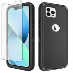 Imagem de Asuwish Capa de telefone para iPhone 13 Pro 6,1 polegadas com protetor de tela de vidro temperado e capa de celular híbrida à prova de choque acessórios de proteção iPhone13Pro 5G i i-Phone i13