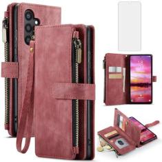 Imagem de Asuwish Capa de telefone para Samsung Galaxy S24 5G capa carteira e protetor de tela de vidro temperado couro flip porta-cartão de crédito suporte cordão alça de pulso acessórios celulares S 24 24S