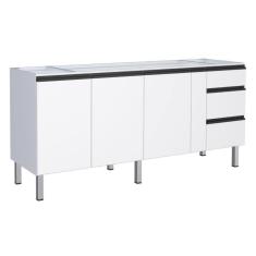 Imagem de Balcão De Cozinha Para Pia 3 Portas Paranavaí Branco