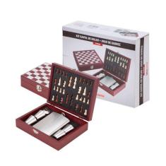 Imagem de Jogo Tabuleiro Maleta De Xadrez Com Cantil Para Bebidas