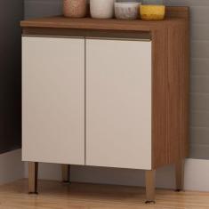 Imagem de Balcão de Cozinha 2 Portas Ebano Fosco/Off White Fosco 1304m - Genialf