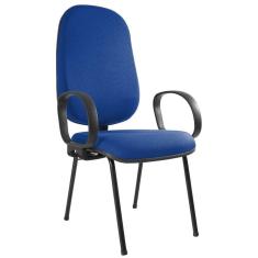 Imagem de Cadeira Coletiva Base Palito com Braço Corsa Metal Wood Design Azul