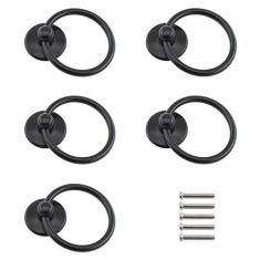 Imagem de Ulifestar Puxadores de armário de cozinha, puxadores de anéis de gaveta de metal, puxadores e puxadores de armário de orifício único, ferragens de armário de banheiro com parafusos de instalação