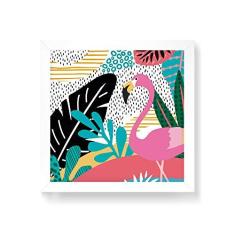 Imagem de Arte Maníacos Quadro Decorativo Tropicalia Flamingo - 30x30cm (Moldura em laca )