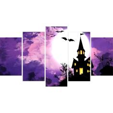 Imagem de Quadro Mosaico Halloween 5 Peças 1,20x0,70cm  HALL 07