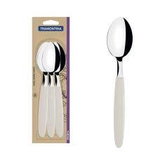 Imagem de Conjunto de Colheres de Mesa Tramontina Ipanema com Lâminas de Aço Inox e Cabos de Polipropileno Cinza 6 Peças