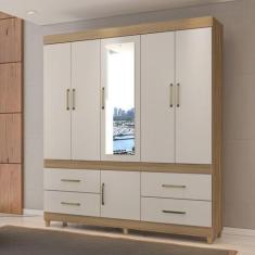 Imagem de Guarda-Roupa Guarujá 6 Portas Amêndola/Off-White - Demóbile - Demobile