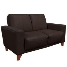 Imagem de Sofá 2 Lugares Sala De Estar Recepção 145cm Russia Couro Marrom G40 -