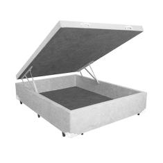 Imagem de Base Box Baú Casal Suede Cinza 39x138x188 Lord