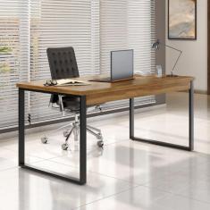 Imagem de Mesa de Escritório Málaga Nogal e Preta 150 cm