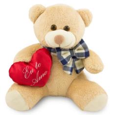 Imagem de Ursinho de Pelúcia Apaixonado 20cm Anti-alérgico - Toybrink, Caramelo