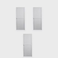 Imagem de Kit com 3 Portas de Alumínio Laminada 210x70cm Soft Plus Mgm Branco