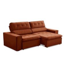 Imagem de Sofá 2 Lugares Retrátil e Reclinável Atenas Veludo Terracota