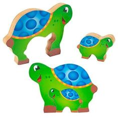 Imagem de Quebra Cabeça Zoo Filhotes Madeira - Tartaruga - Colorido - 73700 - Maninho Artesanatos