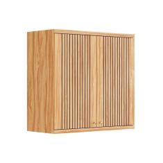 Imagem de Armário Aéreo P/ Cozinha Sauvignon 2 Portas Ripadas 80cm Amendoa - Ronipa